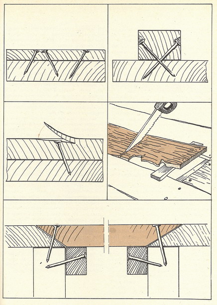 Соединение деталей древесины гвоздями