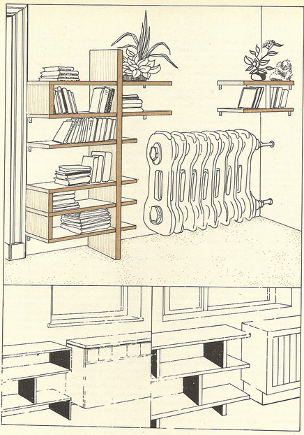 Полки у батареи центрального отопления